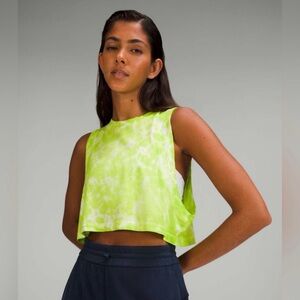 Lululemon Neon Green Tie-Dye Crop Top